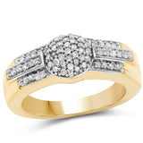 14K Yellow Gold Plated 0.30 ct. Genuine White Diamond .925 Sterling Silver Ring