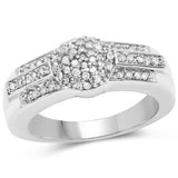 14K Yellow Gold Plated 0.30 carat Genuine White Diamond .925 Sterling Silver Ring