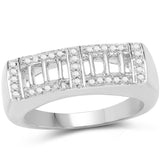 14K Yellow Gold Plated 0.19 carat Genuine White Diamond .925 Sterling Silver Ring