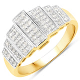 14K Yellow Gold Plated 0.26 ct. Genuine White Diamond .925 Sterling Silver Ring