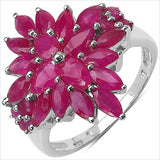 4.07 Carat Genuine Ruby .925 Sterling Silver Ring