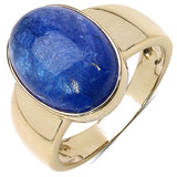 14K Yellow Gold Plated 8.70 ct. Genuine Tanzanite .925 Sterling Silver Ring
