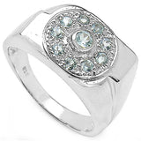 0.53 Carat Genuine Blue Topaz .925 Sterling Silver Ring