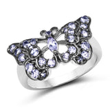 0.67 ct. Genuine Tanzanite .925 Sterling Silver Ring