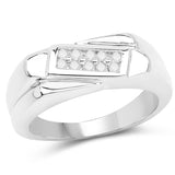 0.15 ct. Genuine White Diamond .925 Sterling Silver Ring