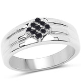 0.14 Carat Genuine Black Diamond .925 Sterling Silver Ring