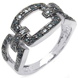 0.36 ct. Genuine Blue Diamond .925 Sterling Silver Ring