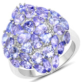 3.36 Carat Genuine Tanzanite .925 Sterling Silver Ring