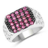 1.13 Carat Genuine Ruby .925 Sterling Silver Ring