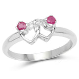 0.15 carat Genuine Ruby .925 Sterling Silver Ring