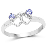0.14 Carat Genuine Tanzanite .925 Sterling Silver Ring