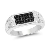 0.54 ct. Genuine Black Diamond .925 Sterling Silver Ring