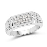 0.27 Carat Genuine White Diamond .925 Sterling Silver Ring