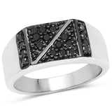 0.35 ct. Genuine Black Diamond .925 Sterling Silver Ring