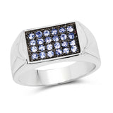 0.48 Carat Genuine Tanzanite .925 Sterling Silver Ring