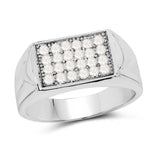 0.41 Carat Genuine White Diamond .925 Sterling Silver Ring
