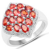 2.80 Carat Genuine Red Sapphire .925 Sterling Silver Ring