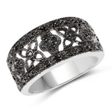 0.28 ct. Genuine Black Diamond .925 Sterling Silver Ring