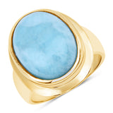 9.10 Carat Genuine Larimar .925 Sterling Silver Ring