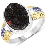 4.74 Carat Genuine Multi Stones .925 Sterling Silver Ring