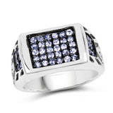 0.60 ct. Genuine Tanzanite .925 Sterling Silver Ring