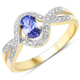 0.75 ct. Genuine Tanzanite .925 Sterling Silver Ring