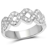 0.40 Carat Genuine White Diamond .925 Sterling Silver Ring