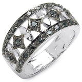 0.29 Carat Genuine Blue Diamond .925 Sterling Silver Ring