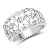 0.32 ct. Genuine White Diamond .925 Sterling Silver Ring for women