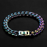 Rainbow Mens Miami Cuban Link Bracelet 
