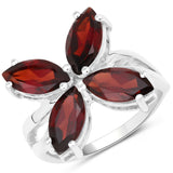 5.20 ct. Genuine Garnet .925 Sterling Silver Ring