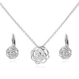 Rose Is A Rose Pendant And Chain 18kt Rose With 2ct CZ Bonus Free Earrings In White Yellow And Rose Gold Field by VistaShops