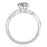 Round Cut Moissanite Diamond Paved Ring for Women Rings 