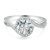 Round Cut Moissanite Diamond Paved Ring Style II for Women by Bling Proud | Urban Jewelry Online Store