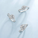 Round Cut Moissanite Diamond Paved Ring Style II for Women Rings 
