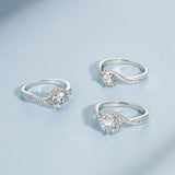 Round Cut Moissanite Diamond Paved Ring Style II for Women Rings 