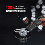 Round Cut Moissanite Diamond Paved Ring Style II for Women Rings 
