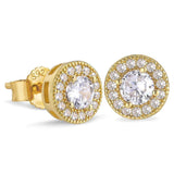 Round Iced Diamond Stud Earrings by Bling Proud | Urban Jewelry Online Store