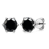 S925 Black Moissanite Earring Studs in White Gold - 2.0 Carat by Bling Proud | Urban Jewelry Online Store
