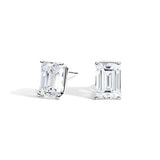 S925 Emerald Cut Stud Earrings - 2.0 Carat Earrings 
