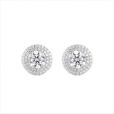 S925 Halo Round Cut Moissanite Stud Earrings - 2.0 Carat Earrings 