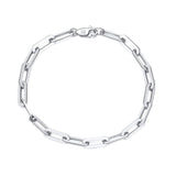 S925 Italy Silver Paper Clip Bracelet in White Gold - 5mm by Bling Proud | Urban Jewelry Online Store