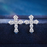 S925 Moissanite Cross Earring Studs - VVS1 Earrings 