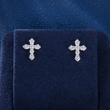S925 Moissanite Cross Earring Studs - VVS1 Earrings 