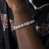 S925 Moissanite Diamond Cluster Tennis Bracelet - 10mm 