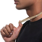 S925 Moissanite Diamond Cuban Link Chain in 14K Gold - 10mm Necklaces 