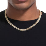 S925 Moissanite Diamond Cuban Link Prong Chain in 14K Gold - 8mm by Bling Proud | Urban Jewelry Online Store