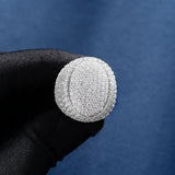S925 Moissanite Diamond Fully Iced Lagre Oval Ring - VVS1 Rings 