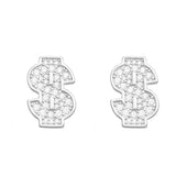 S925 Moissanite Dollar Sign Stud Earrings - VVS1 by Bling Proud | Urban Jewelry Online Store