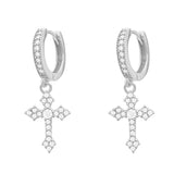 S925 Moissanite Nova Cross Hoop Earrings - VVS1 Earrings 